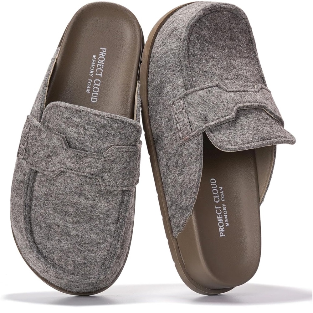 Gray Memory Foam Slip-On Loafers
